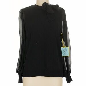 NWT CeCe black long sleeve blouse
